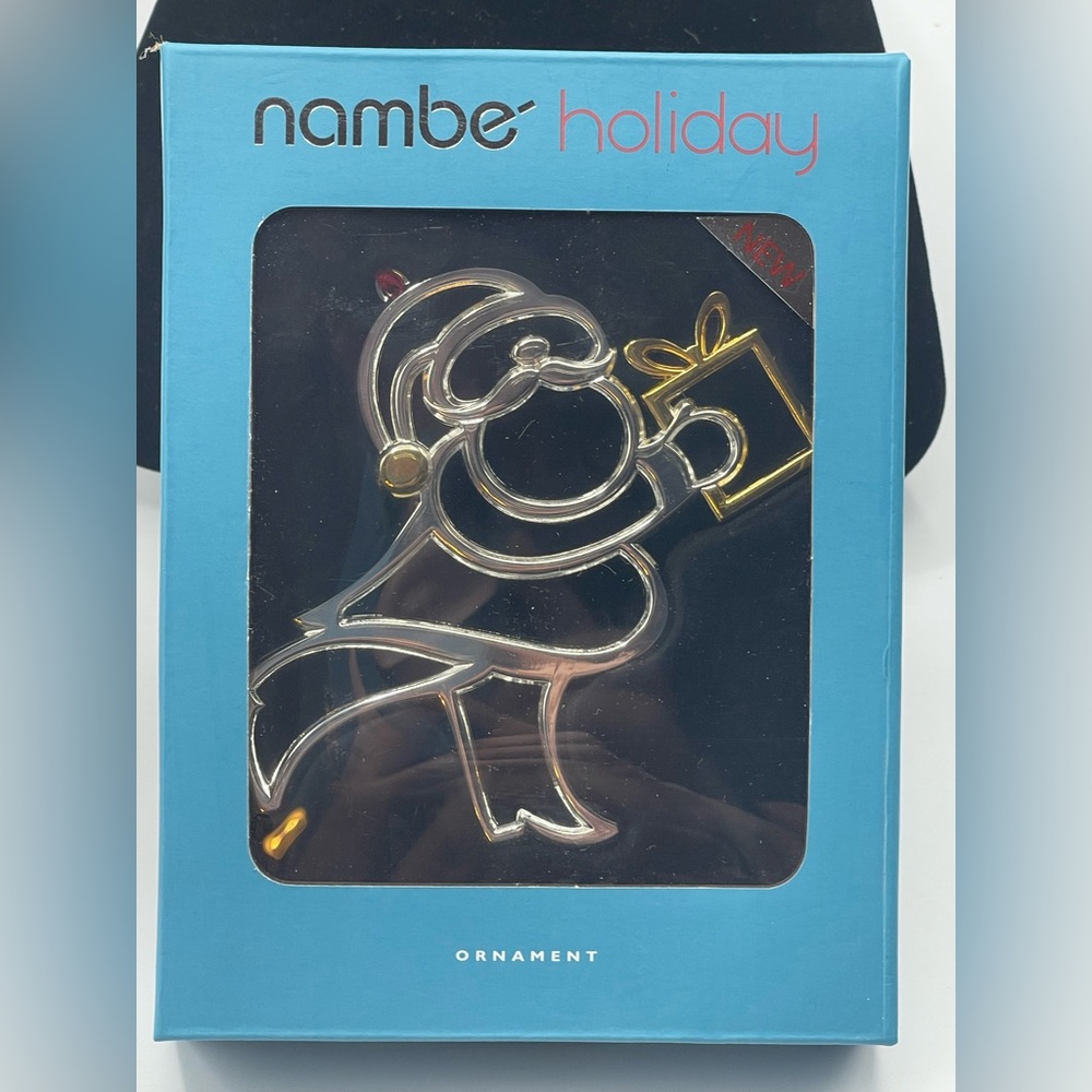 Nambe Silver Santa with Gold Ornament